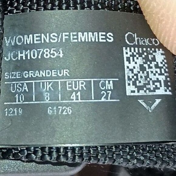 Chaco Lowdown Slides Womens Size 10 Black Adjustable Strap Beach Trail Sandals - Picture 10 of 10